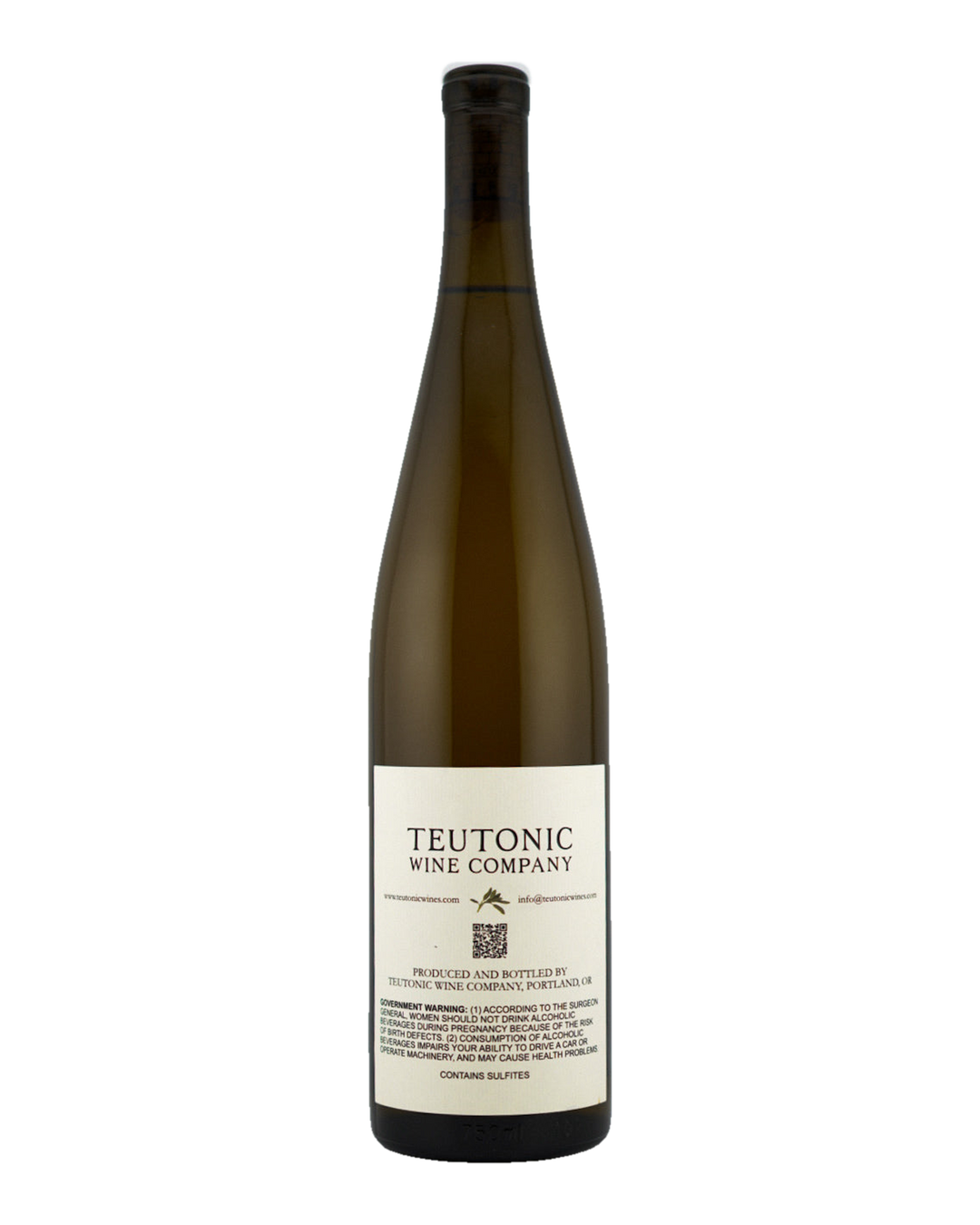 Bottle of Teutonic Pinot Gris, Crow Valley Vineyard, Willamette Valley, Oregon 2022
