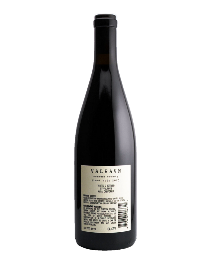 Bottle of Valravn Pinot Noir, Sonoma County, California 2023