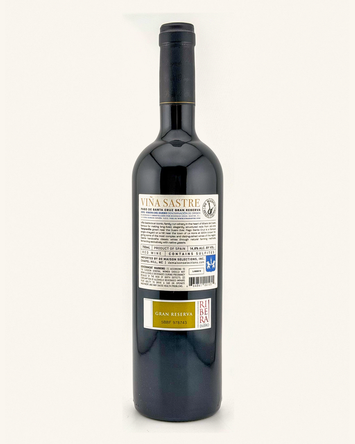 Bottle of Viña Sastre “Pago de Santa Cruz” Gran Reserva, Ribera del Duero, Spain 2015