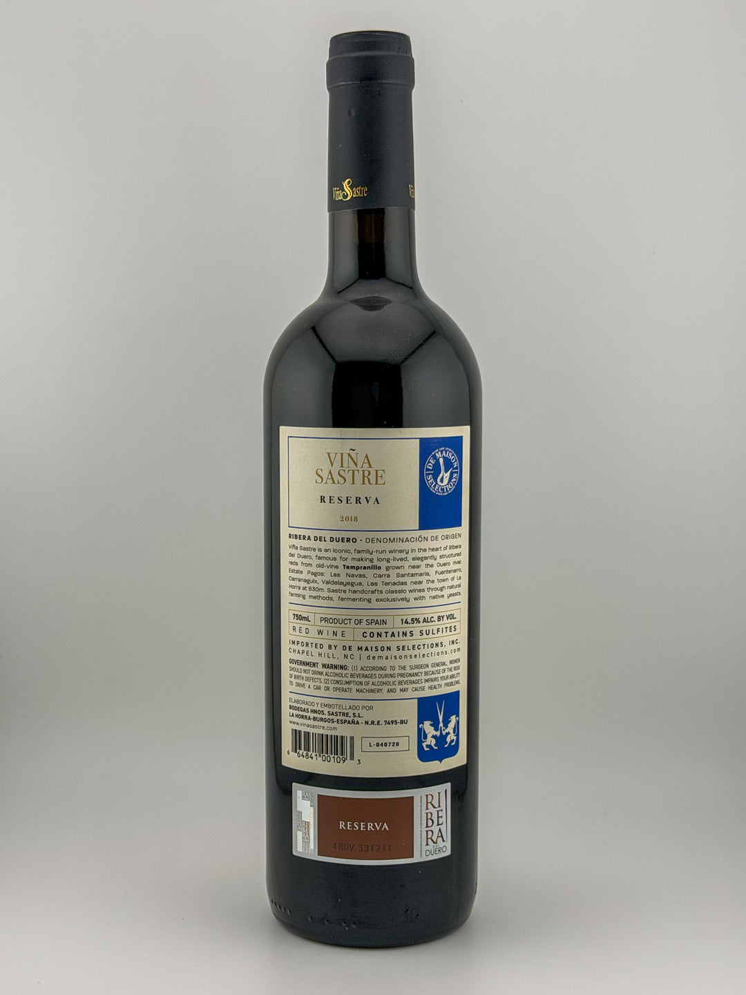 Viña Sastre Reserva, Ribero del Duero, Spain 2018
