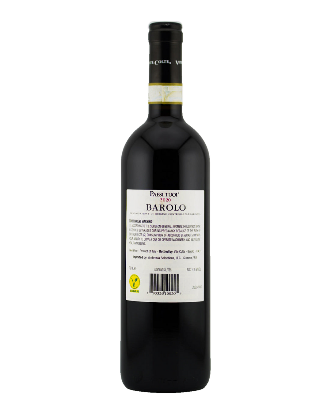 Bottle of Vite Colte “Paesi Tuoi” Barolo DOCG, Piedmont, Italy 2020