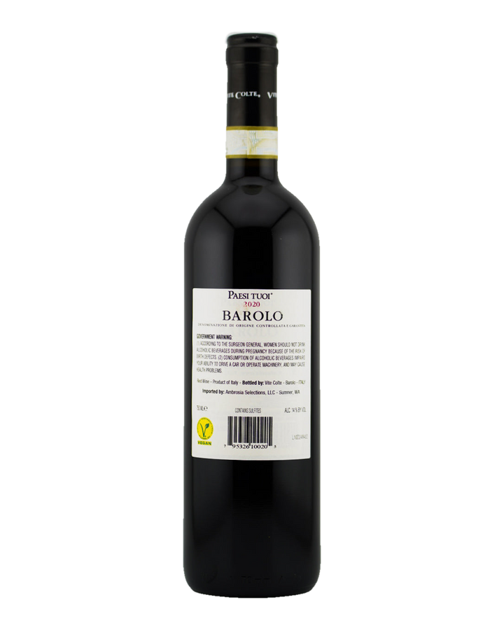 Bottle of Vite Colte “Paesi Tuoi” Barolo DOCG, Piedmont, Italy 2020